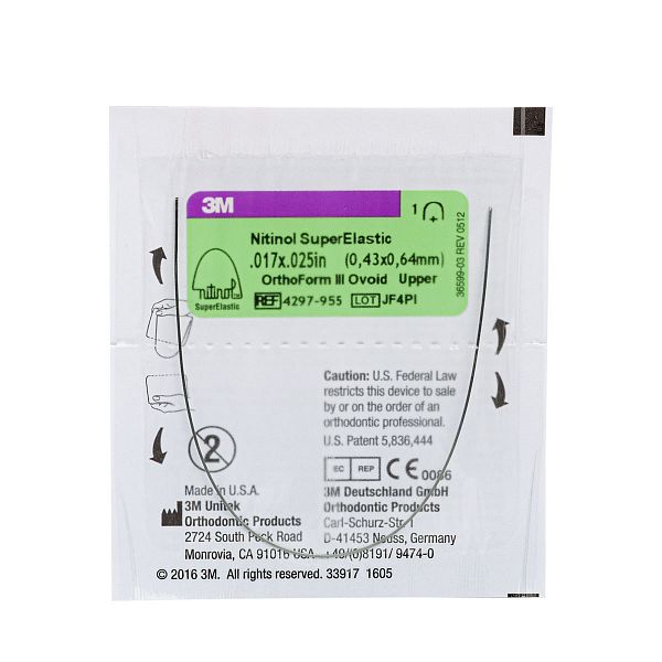 Дуга нитиноловая Unitek Super Elastic .018x.025 ВЧ  ФIII 3М