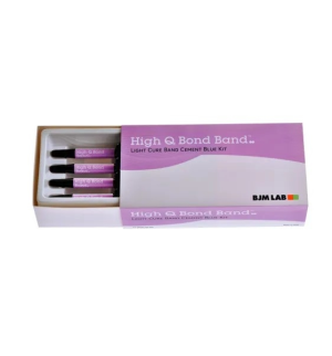 Цемент для ортодонтических колец, комплект High-Q-Bond Light Cure Band Cement Blue (4 шприца х 4 г)